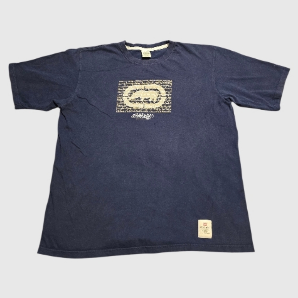 Vtg Ecko Unltd The Classic T-Shirt 2XL Navy Rhino Streetwear Y2k Hip-Hop Skater